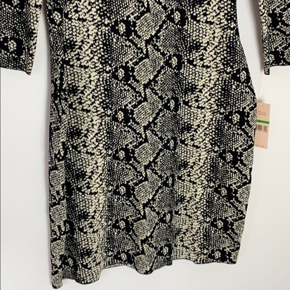 Nanette Lepore snakeskin v-neck knit sweater dress NWT - Picture 3 of 8